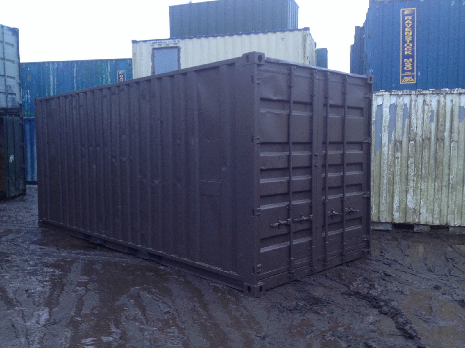 20ft x 8ft Purple Used Shipping Containers — www