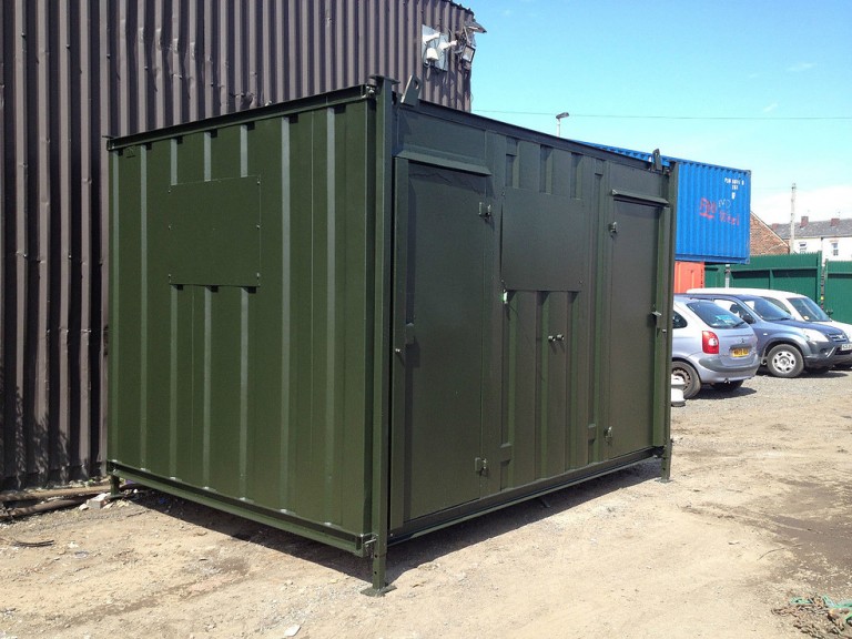 12ft x 8ft Green Used Shipping Container Toilet Block www