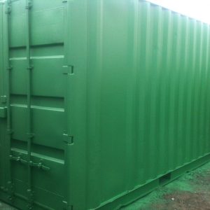 Green 20ft x 8ft Used Shipping Container side