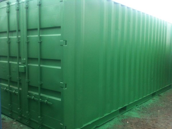 Green 20ft x 8ft Used Shipping Container side