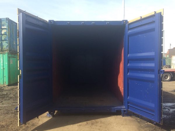 20ft x 8ft Blue Used High Cube Shipping Container Timber Cladded