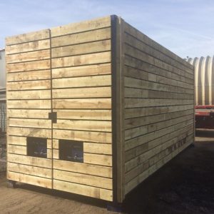 20ft x 8ft Blue Used High Cube Shipping Container Timber Cladded